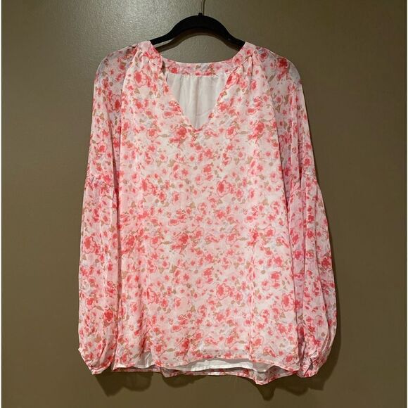 Boho Floral Long Sleeve Top Size Large - Picture 2 of 10